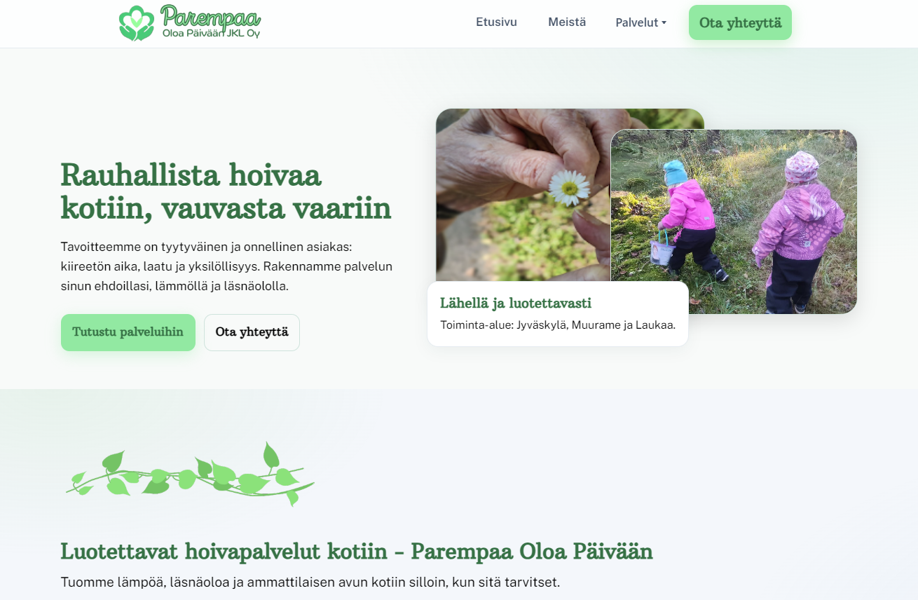 Parempaa oloa Päivään JKL Oy website