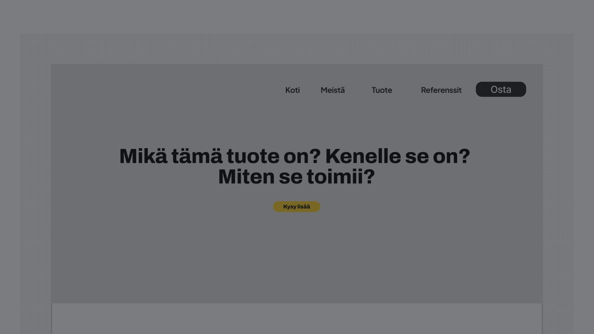 Positiointi etusivulla